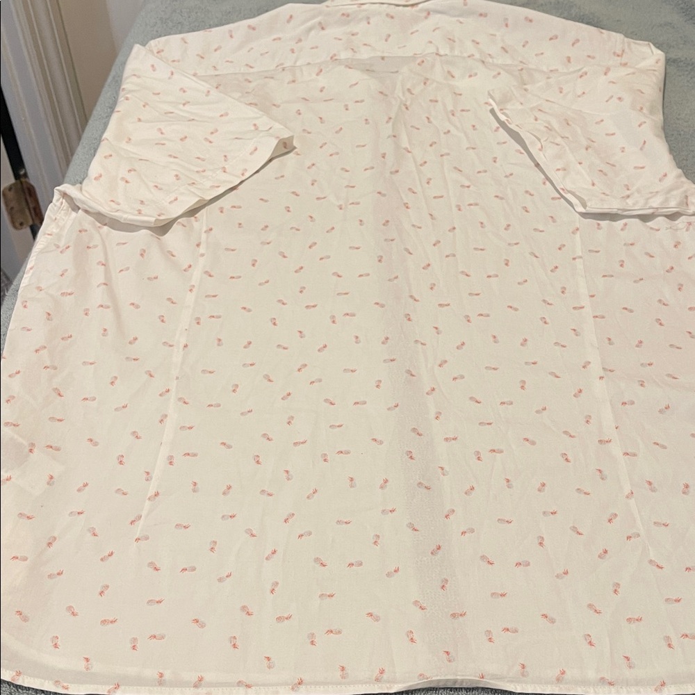 Never Worn Pink Pineapple White Short Sleeve Summer Beach Party Pool Bar US XL - Picture 6 of 12